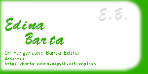 edina barta business card